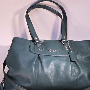 Coach Teal Leather Tote Bag